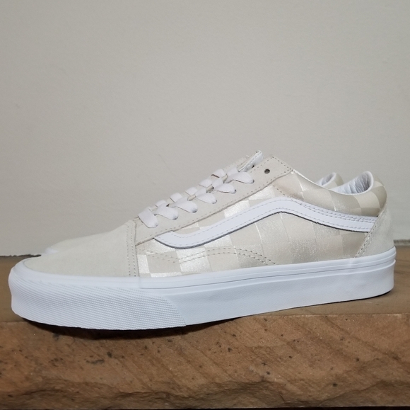 NEW! Vans Cream Checkered Old Skool Sneakers Sz 7.5 NWT - Picture 5 of 9